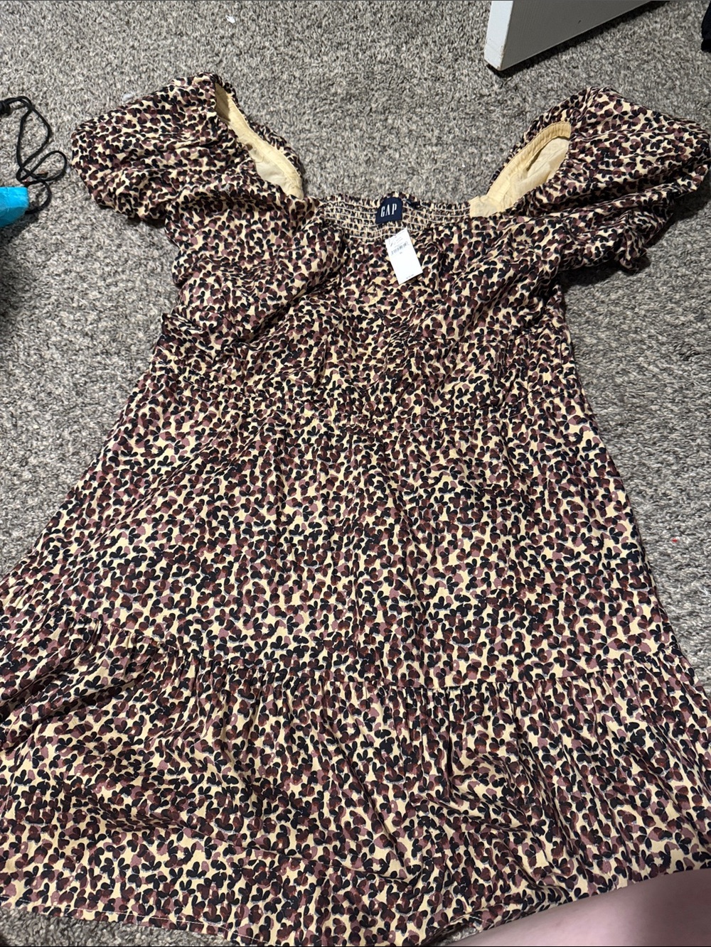 GAP Leopard Print Mini Dress in Brown and Black